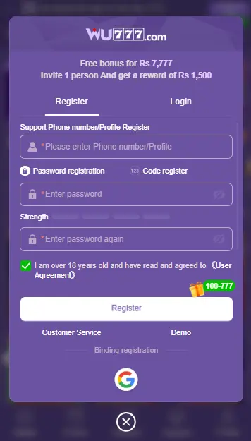 WU 777 Registration