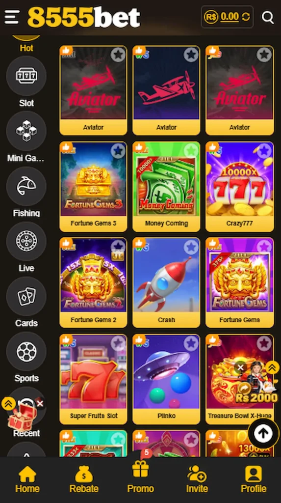 8555 BET games section in Pakistan