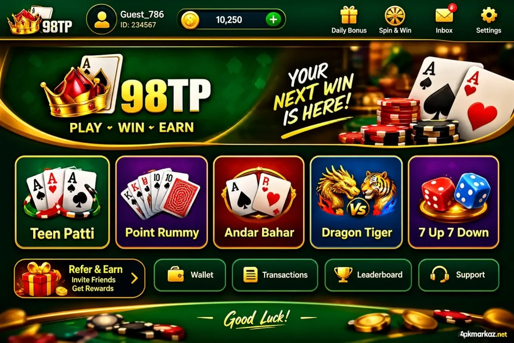 98tp game home screen image