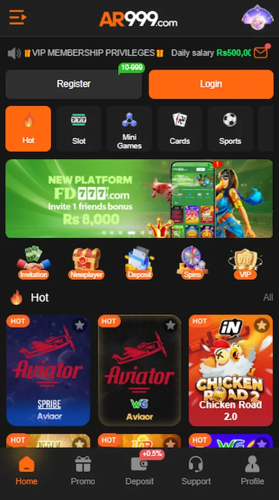 AR999 Game Apk home page