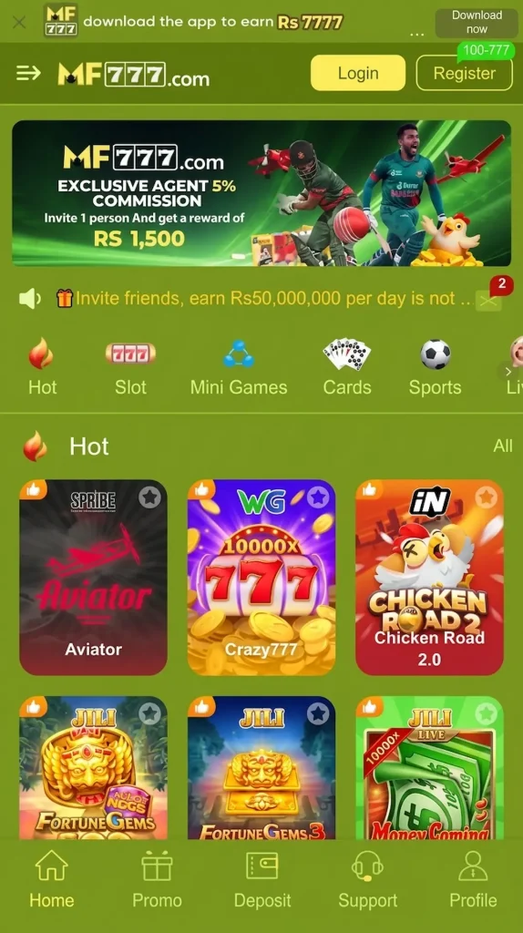 MF 777 game home page