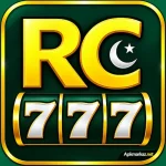 RC777 game logo with golden 777 branding on dark background