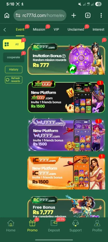 RC777 supported deposit methods in Pakistan including JazzCash and Easypaisa
